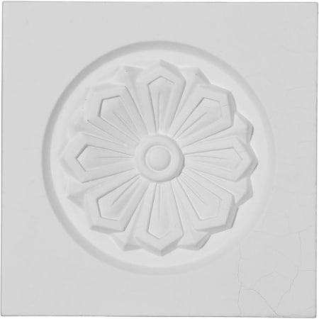 Ekena Millwork Plinth Block, Polyurethane, 4-1/8 in H, 4-1/8 in W PB04X04X01EM